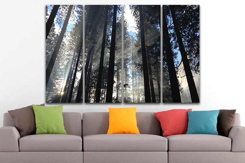 Forest canvas Winter wall print Branch décor Trees art Nature photo